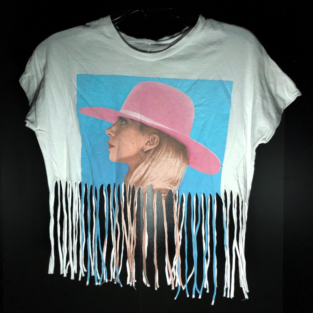 Lady Gaga JOANNE Tour Fringed T-shirt Crop Top